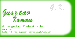 gusztav koman business card